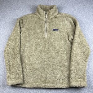 Patagonia Los Gatos Pullover Womens XL 1/4 Zip ELKH Tan Sherpa Fleece Jacket